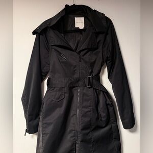 Avec Les Filles - Black Women's Jacket (Rain/Trench Coat)